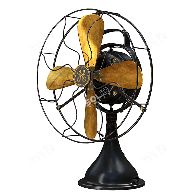 Retro American Fan 3D model image 5