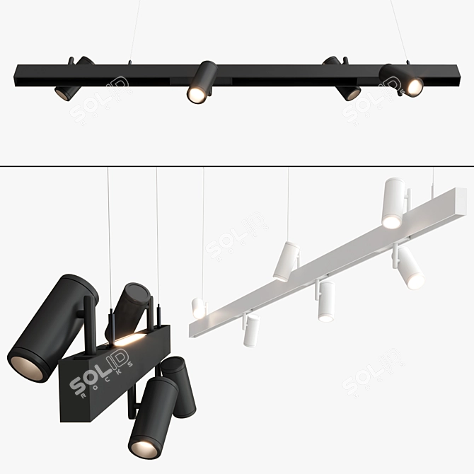 Modular Pista Suspension: Dynamic Up-Down Lighting 3D model image 1