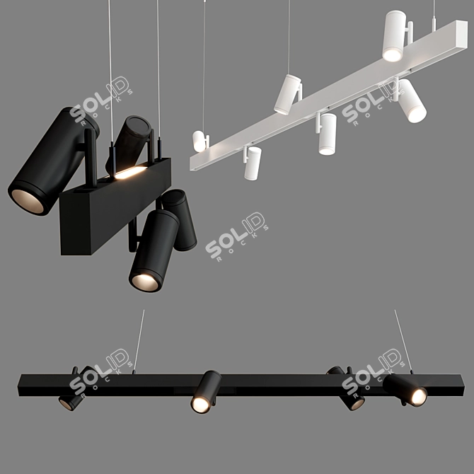 Modular Pista Suspension: Dynamic Up-Down Lighting 3D model image 2