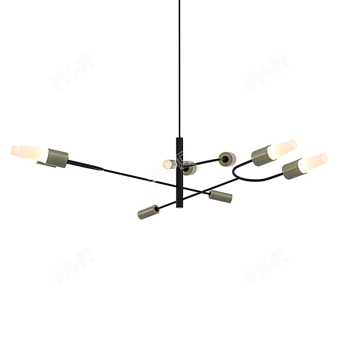 Bident Luminaire: Elegant Illumination 3D model image 1