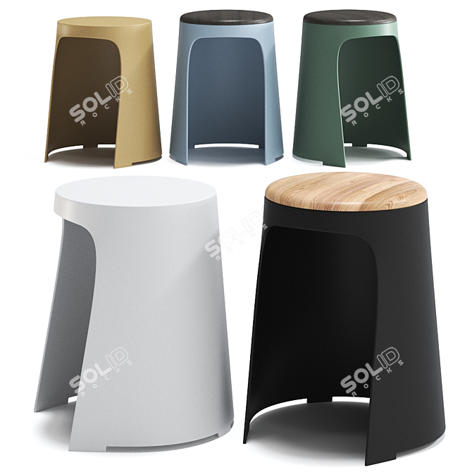 ComfortMAX Handy Stool: Integrated Cushion for Ultimate Relaxation 3D model image 1
