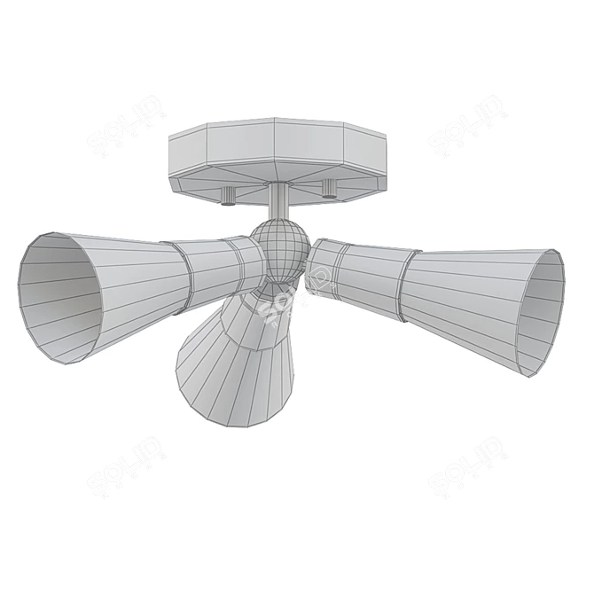 Modern Bronze Semi-Flush Light 3D model image 2