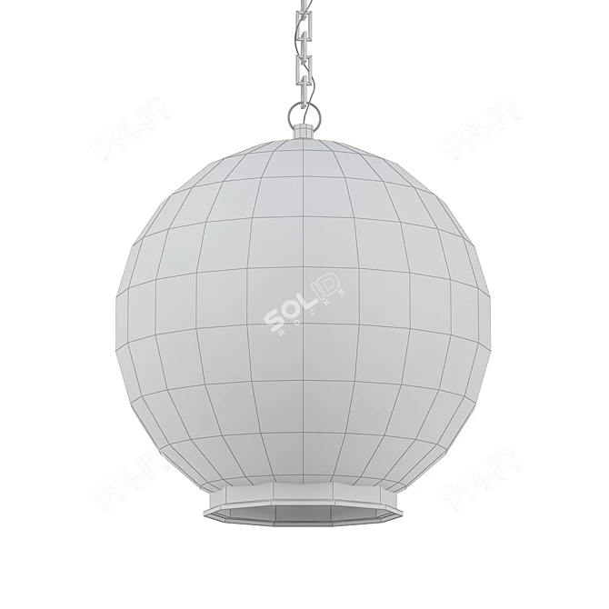 Sleek Cap & Globe Pendant 3D model image 2