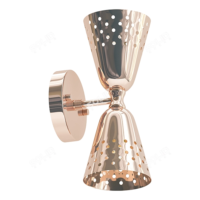 Cairo Perforation Copper Wall Sconce 3D model image 1