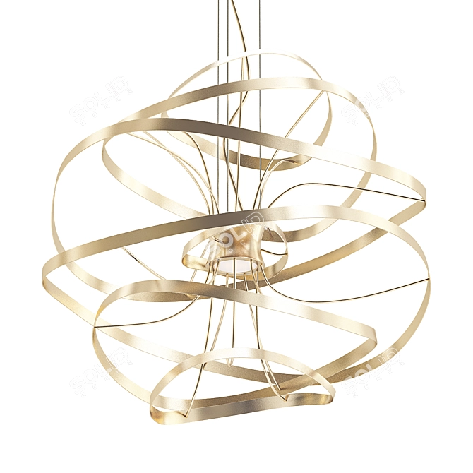 Elegant Illumination: Calligraphy Chandelier 3D model image 1