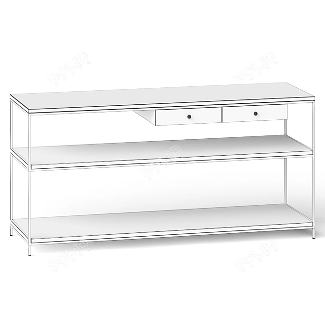 Sleek CB2 Irwin Console Table 3D model image 2