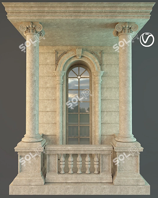 Classic Facade Accent  Classic Building Ornament 3D model image 1