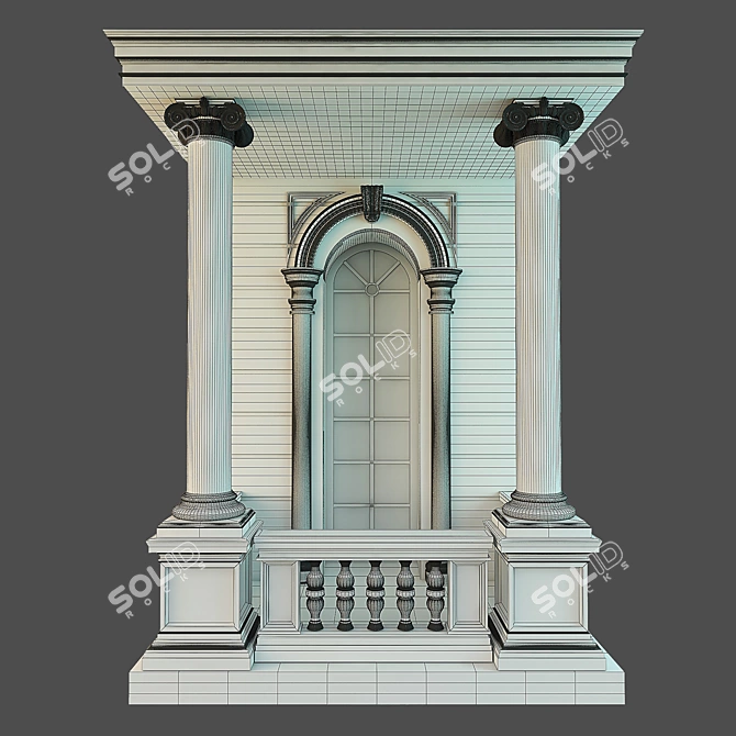 Classic Facade Accent  Classic Building Ornament 3D model image 6