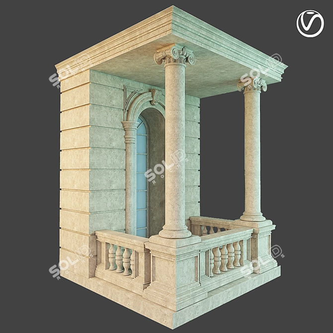 Classic Facade Accent  Classic Building Ornament 3D model image 8