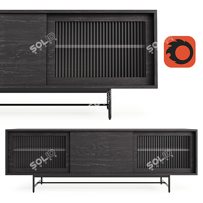 Modern Black Cabinet Sergio - Spacious Storage Solution 3D model image 1