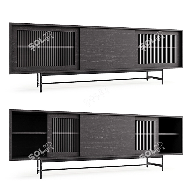 Modern Black Cabinet Sergio - Spacious Storage Solution 3D model image 2