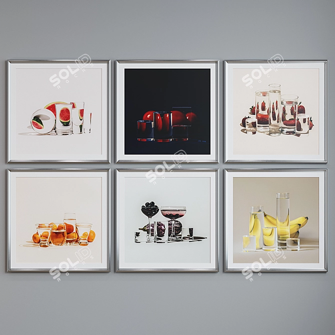 Modern Style Picture Frame Set 3D model image 4