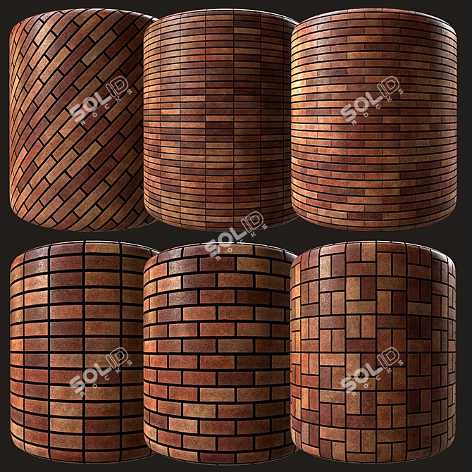 Rustic Red Brick Collection 3D model image 1