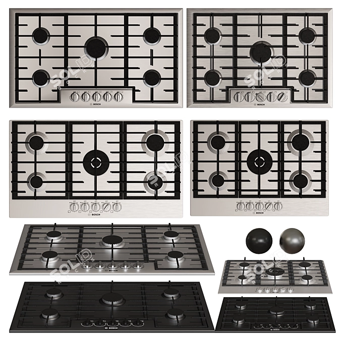 Effortless Cooking with BOSCH Series8 Hobs 3D model image 1