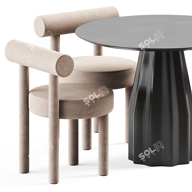 Elegant Duo: Burin Table & Gropius Chair 3D model image 2