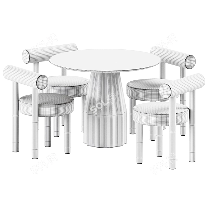 Elegant Duo: Burin Table & Gropius Chair 3D model image 3