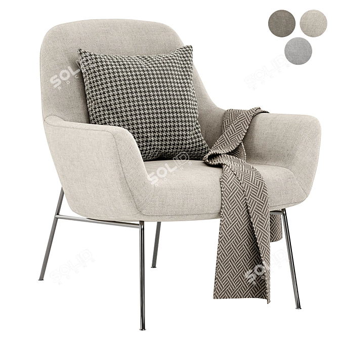 Elegant LOVY Armchair: 3 Color Options 3D model image 1