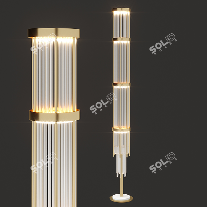 Elegant Pharo Crystal Floor Lamp 3D model image 1