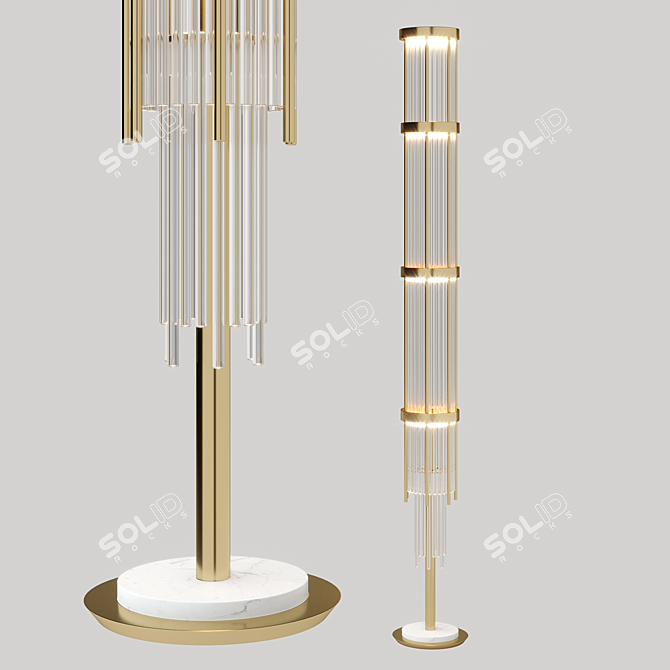 Elegant Pharo Crystal Floor Lamp 3D model image 2