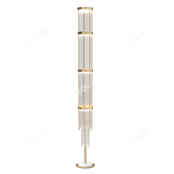 Elegant Pharo Crystal Floor Lamp 3D model image 3