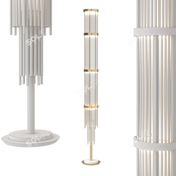 Elegant Pharo Crystal Floor Lamp 3D model image 4