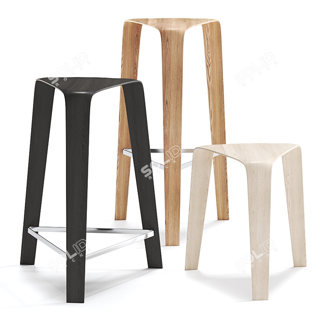 Oak Stool by Arper: Elegant Design 3D model image 1