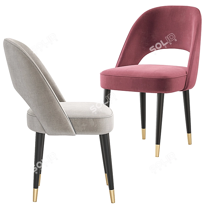 Laskasas Amour Velvet Dining Chair 3D model image 3