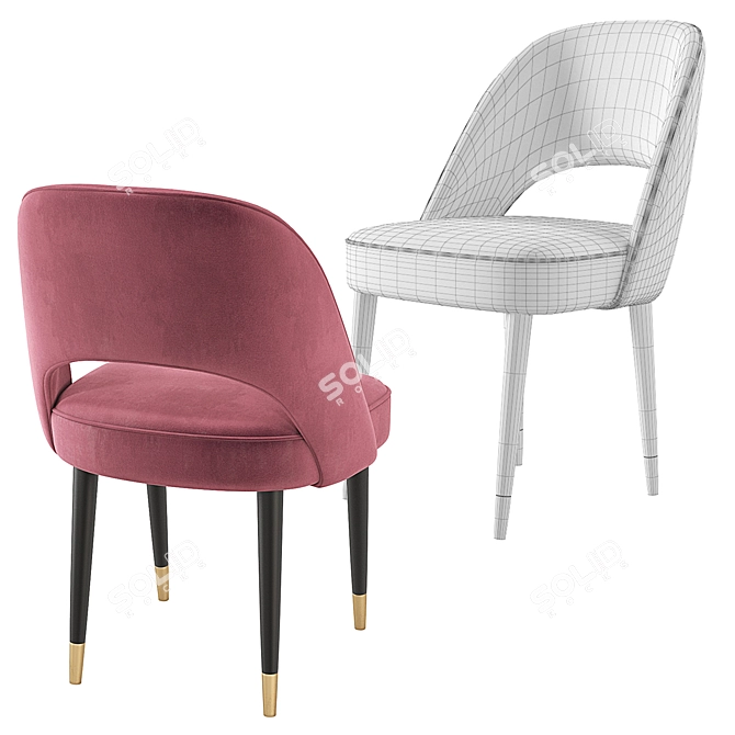 Laskasas Amour Velvet Dining Chair 3D model image 5
