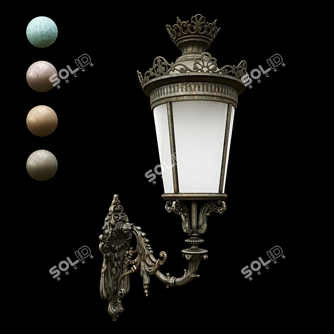 Columbia Wallmount: Versatile Patina Metal Design 3D model image 4