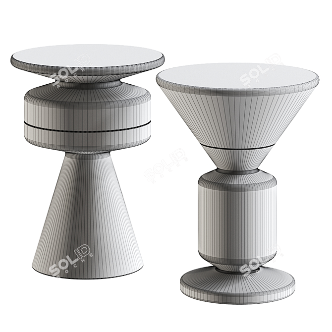 Contemporary Waterline Stools 3D model image 3