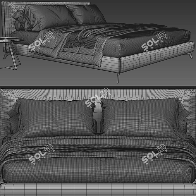 Elevated Meridiani Stone Bed 3D model image 3