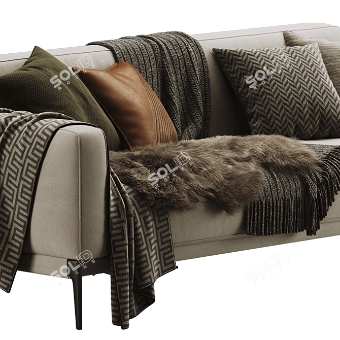 Flexform Romeo Compact Sofa: Stylish and Compact Furniture Solution 3D model image 4