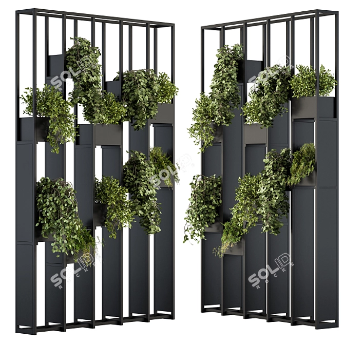 EcoDivider: Botanical Wall Panel 3D model image 1