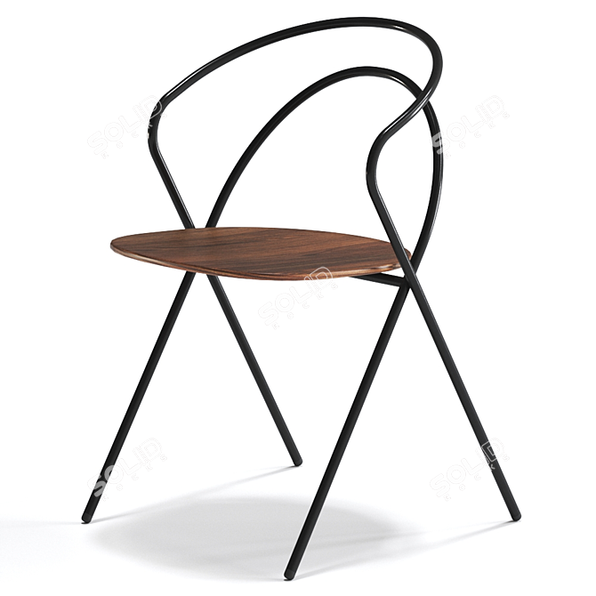 Sleek Minima Stool: Modern Seating-Chair Design 3D model image 1