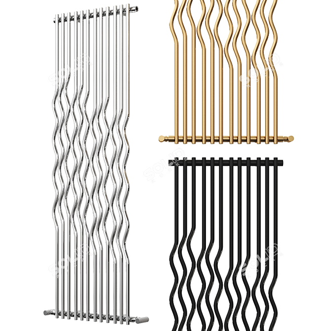 Sleek Steel Radiator by Cordivari Design 3D model image 1