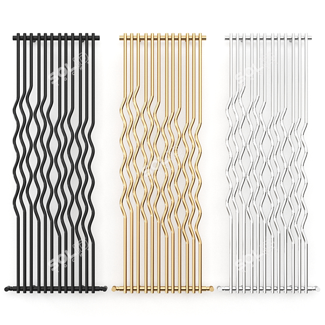 Sleek Steel Radiator by Cordivari Design 3D model image 2