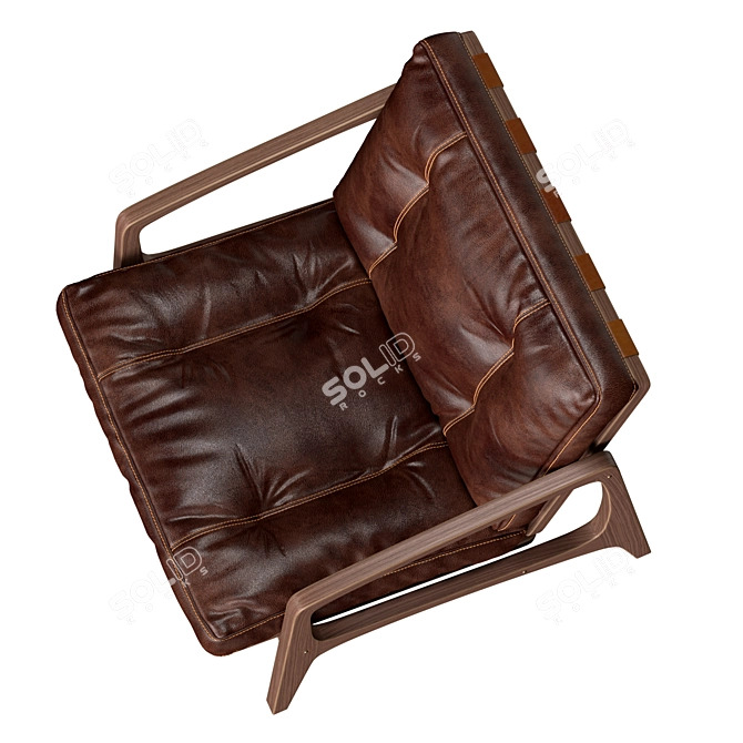 Sleek William Leather Lounge 3D model image 4