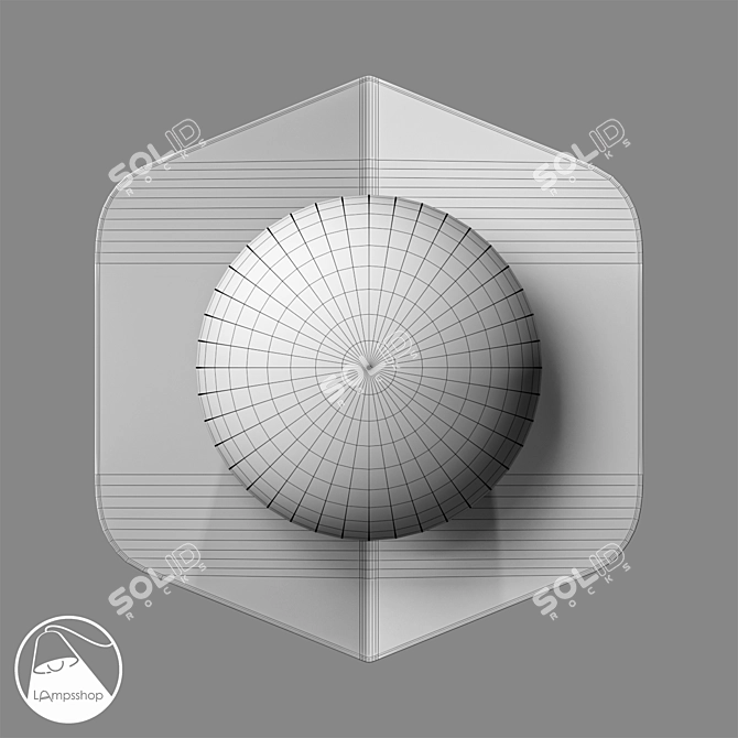 Sleek Hexagon Sconce 3D model image 2