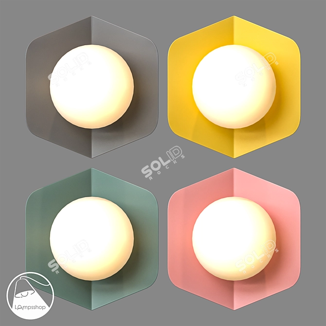 Sleek Hexagon Sconce 3D model image 3