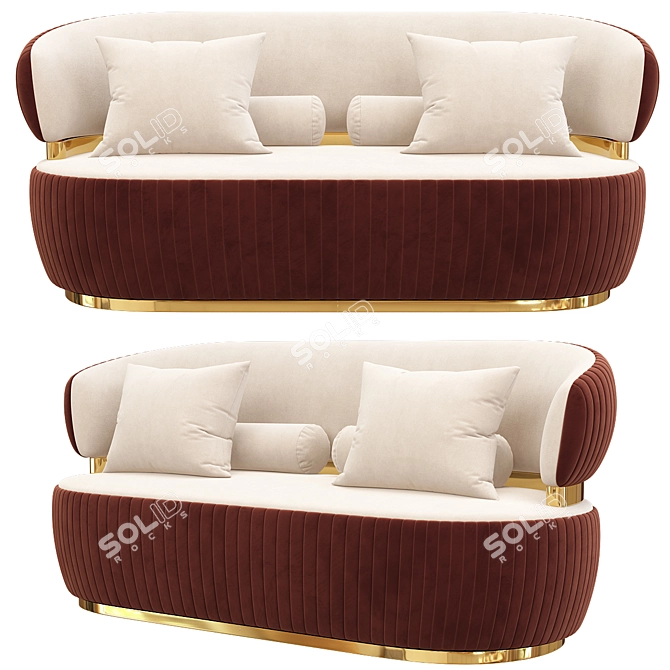 Luxury Capital Sofa: Exquisite Design & Supreme Comfort 3D model image 5