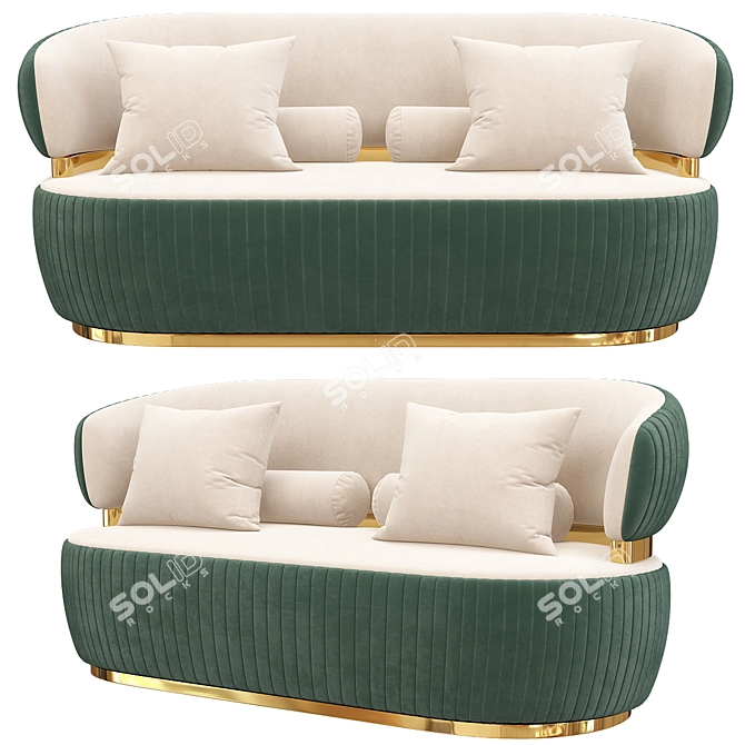 Luxury Capital Sofa: Exquisite Design & Supreme Comfort 3D model image 6