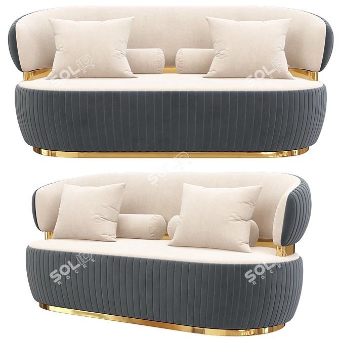 Luxury Capital Sofa: Exquisite Design & Supreme Comfort 3D model image 2