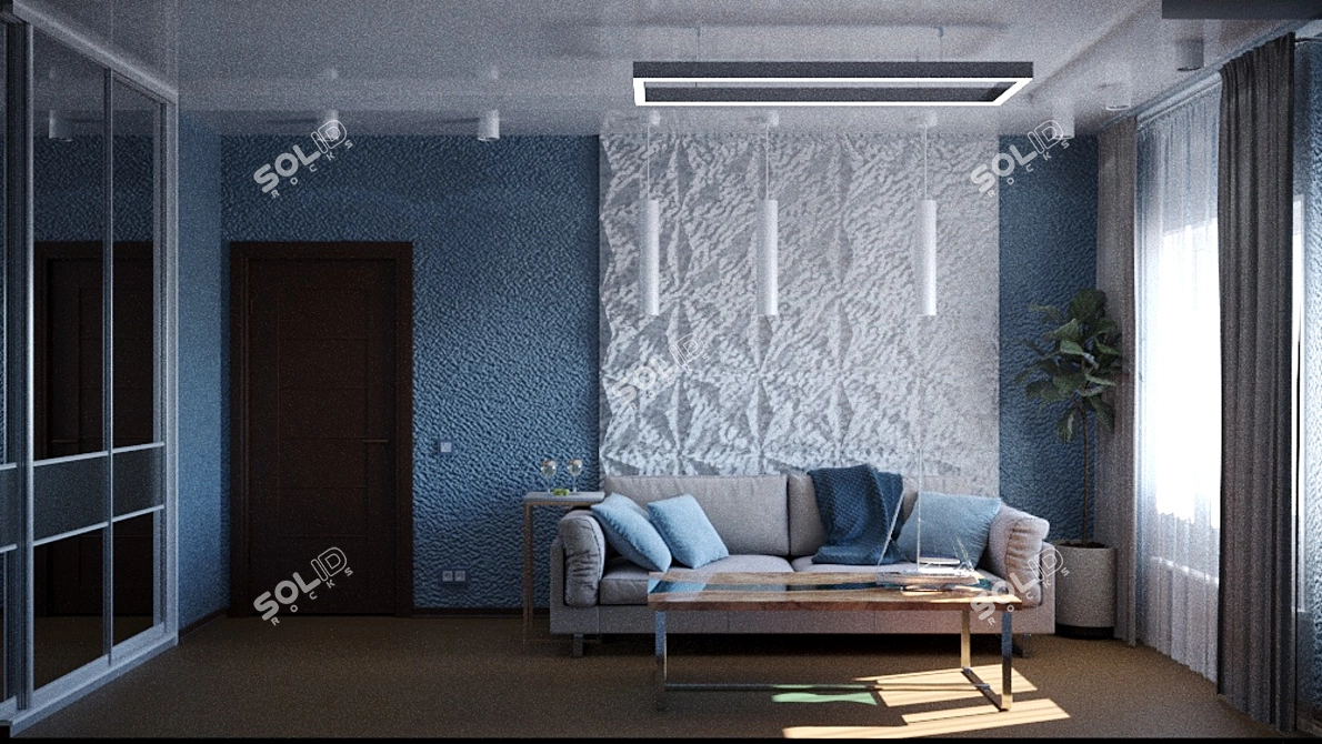 Elegant Serenity: Sophisticated Interior 3D model image 1