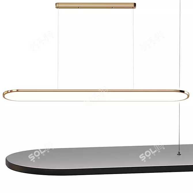 Gold and Black Hanging Lamps 3D model image 1