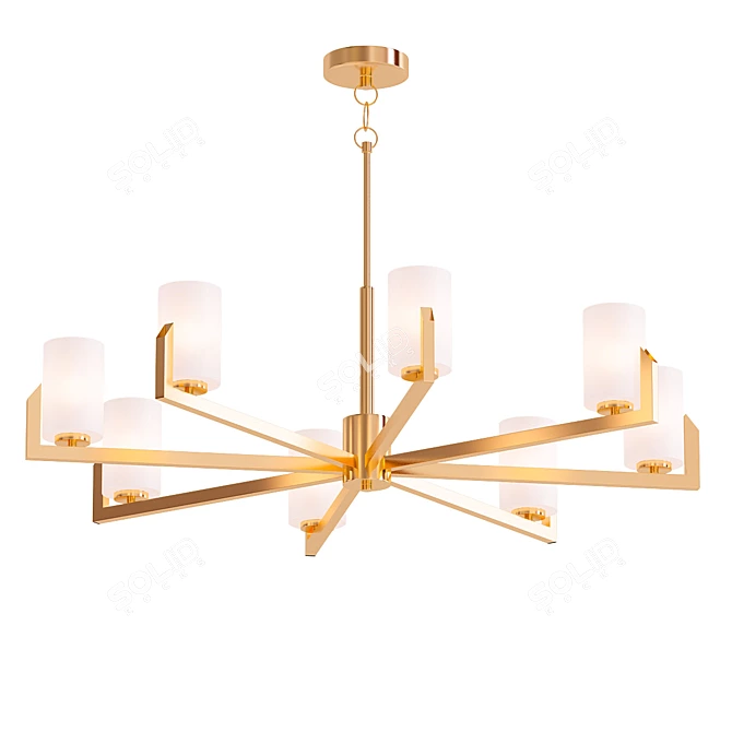 Modern Dart Large Chandelier 3D model image 1