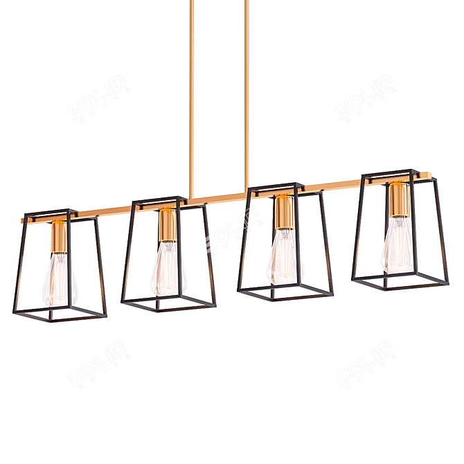 Sleek Filmore Linear Suspension 3D model image 1