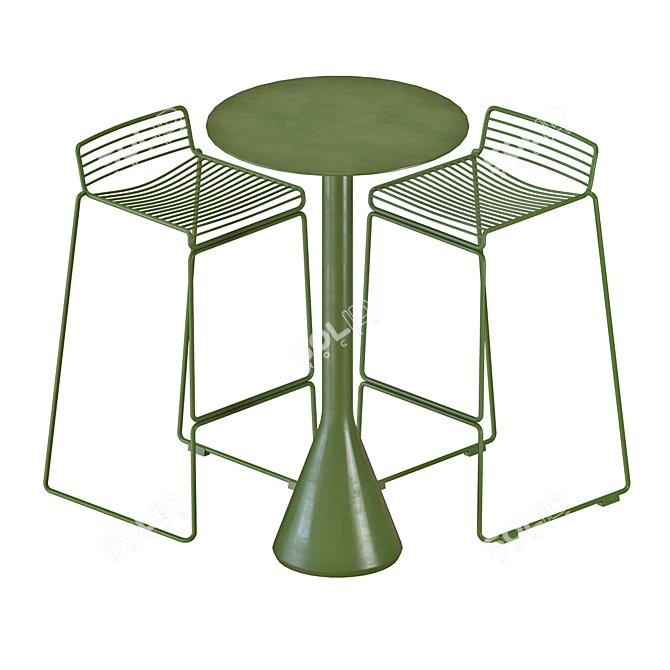 Modern HEE Barstool & Palissade Cone Table 3D model image 1