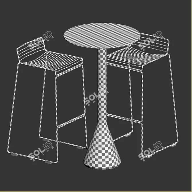 Modern HEE Barstool & Palissade Cone Table 3D model image 6