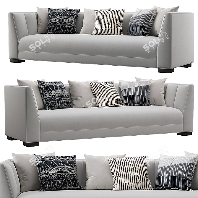 Contemporary Rh Paxton Fabric Sofa 3D model image 1