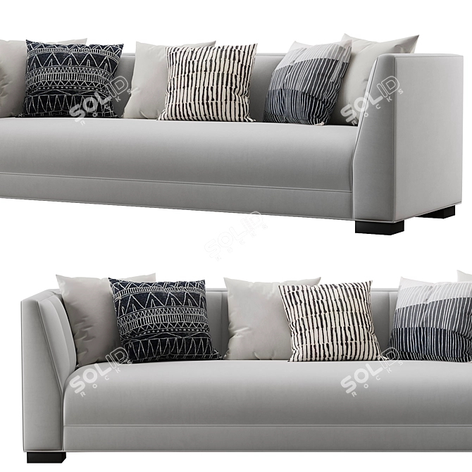 Contemporary Rh Paxton Fabric Sofa 3D model image 2